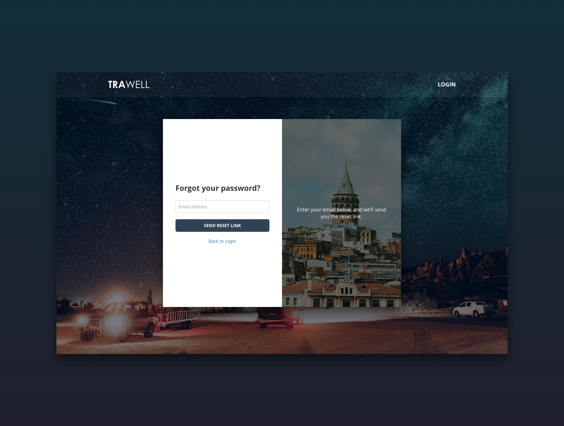 Trawell Login & Registration Pages 3