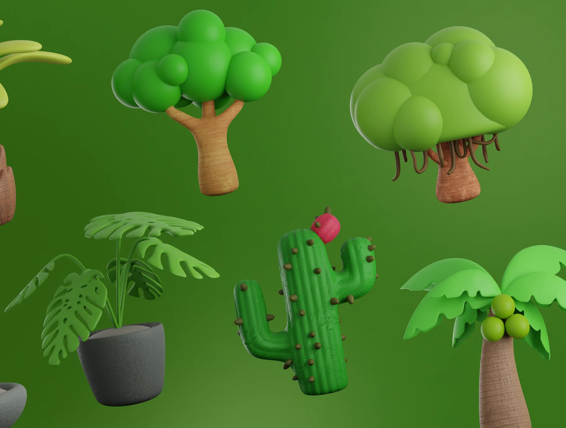 Treeby - Tree & Plant 3D Icon Set 2