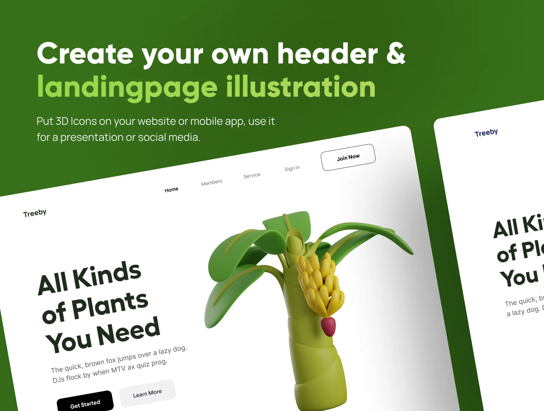 Treeby - Tree & Plant 3D Icon Set 6