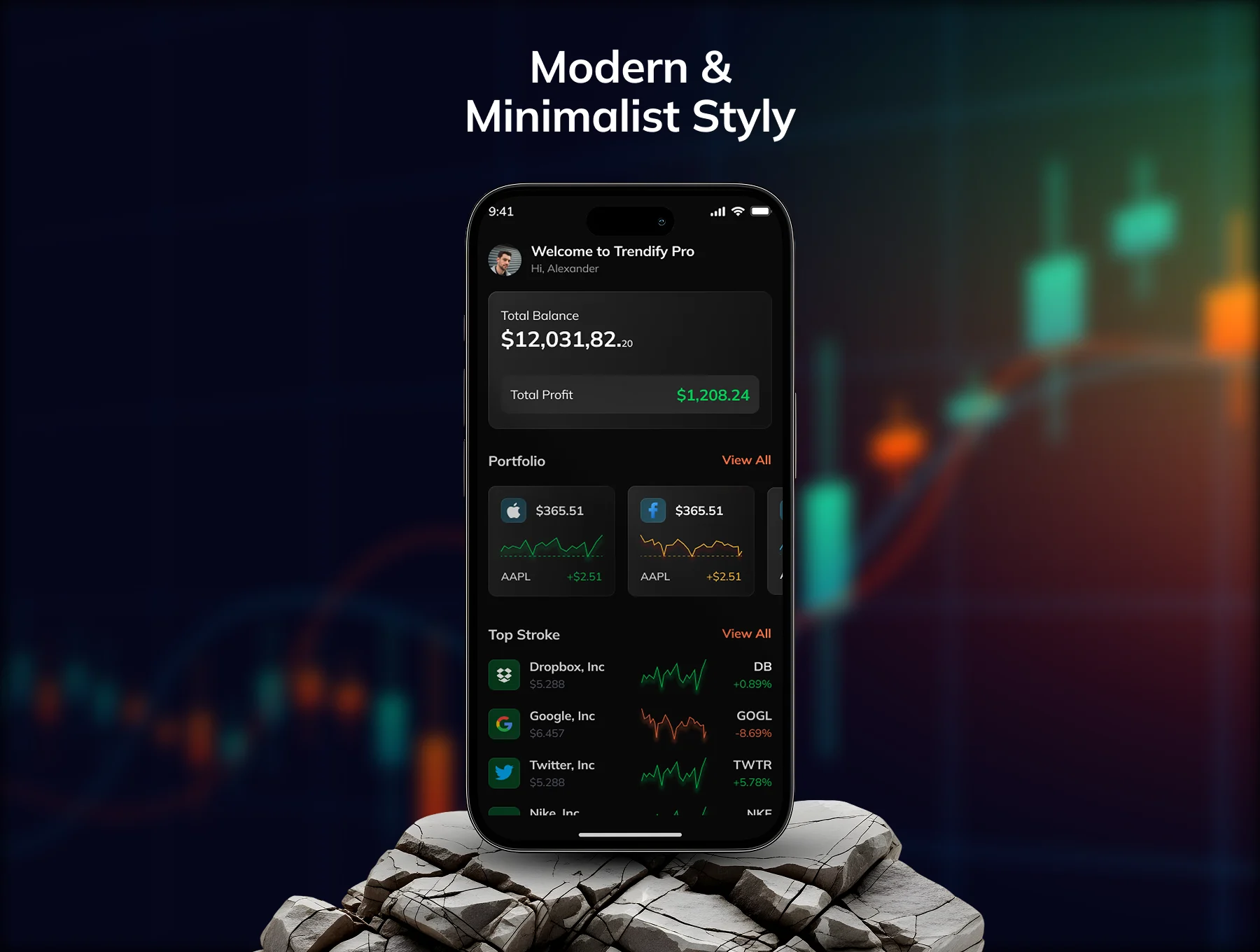 Trendify Pro – Stock Trading App UI Kit 2