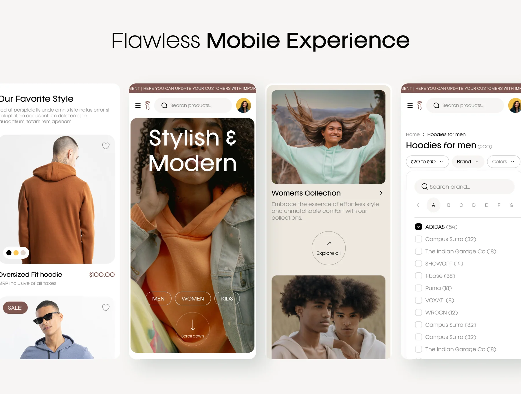TrendTailor UI Kit: Clothing E-commerce Website Designs 2