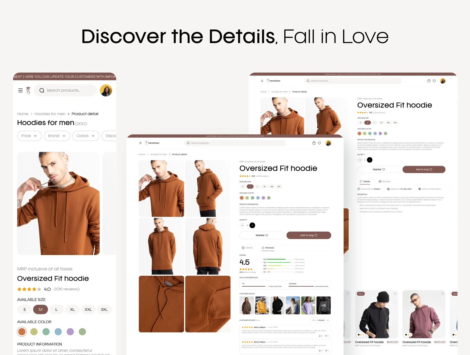 TrendTailor UI Kit: Clothing E-commerce Website Designs 3