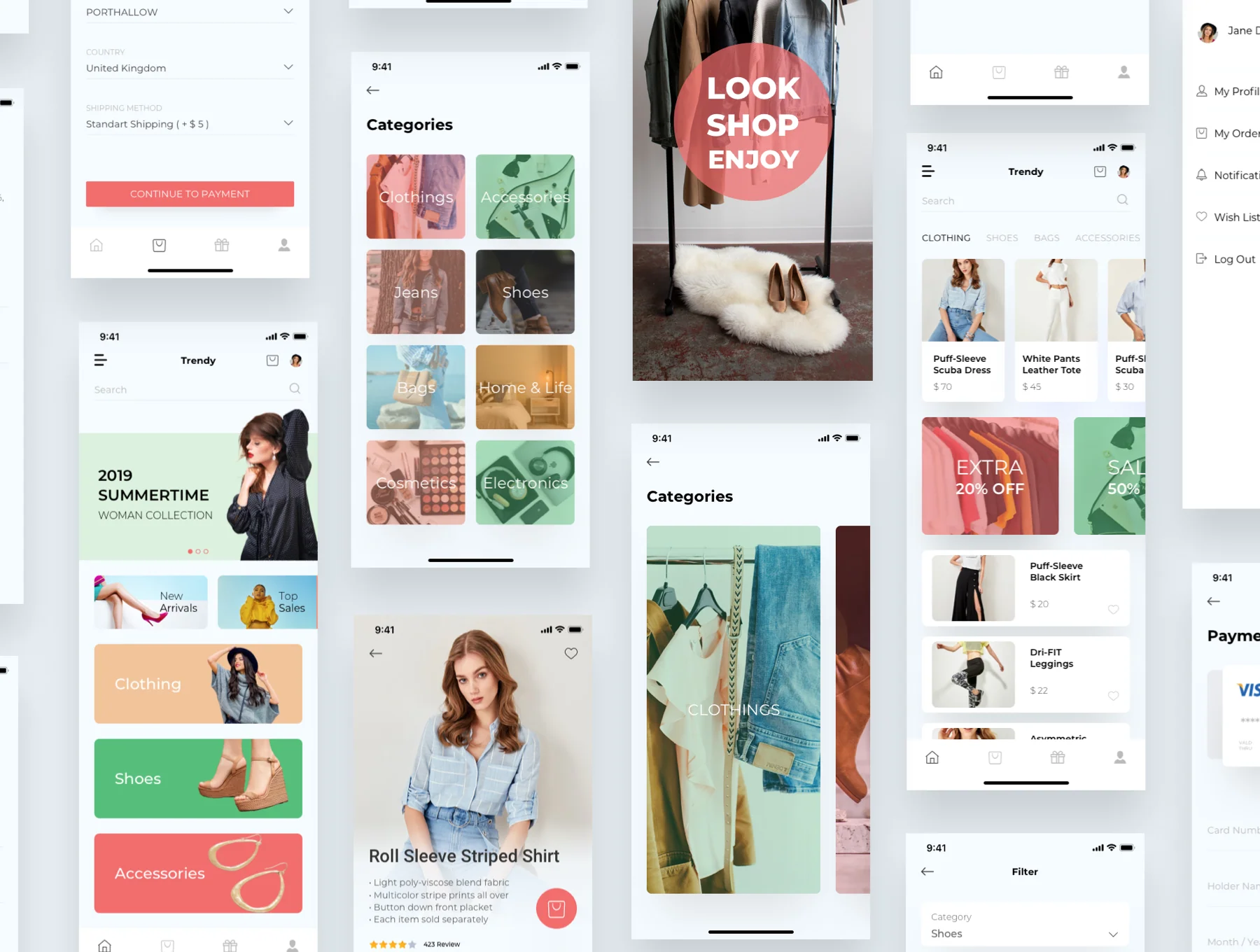 Trendy Shopping eCommerce UI/UX KIT 2