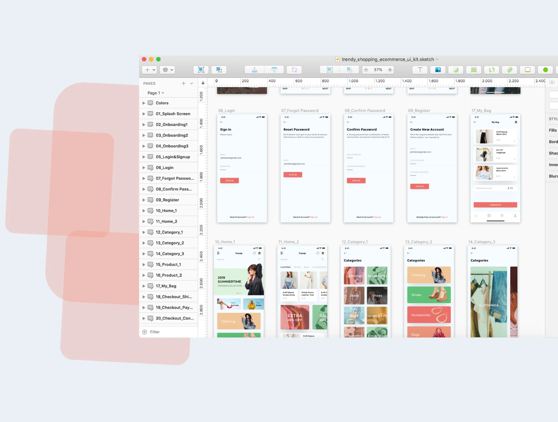 Trendy Shopping eCommerce UI/UX KIT 7