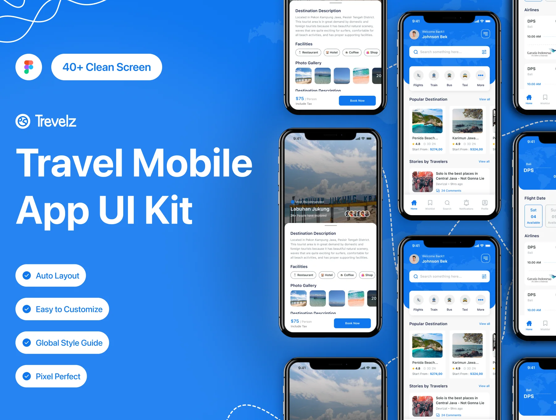 Trevelz - Travel Mobile Apps UI KIT