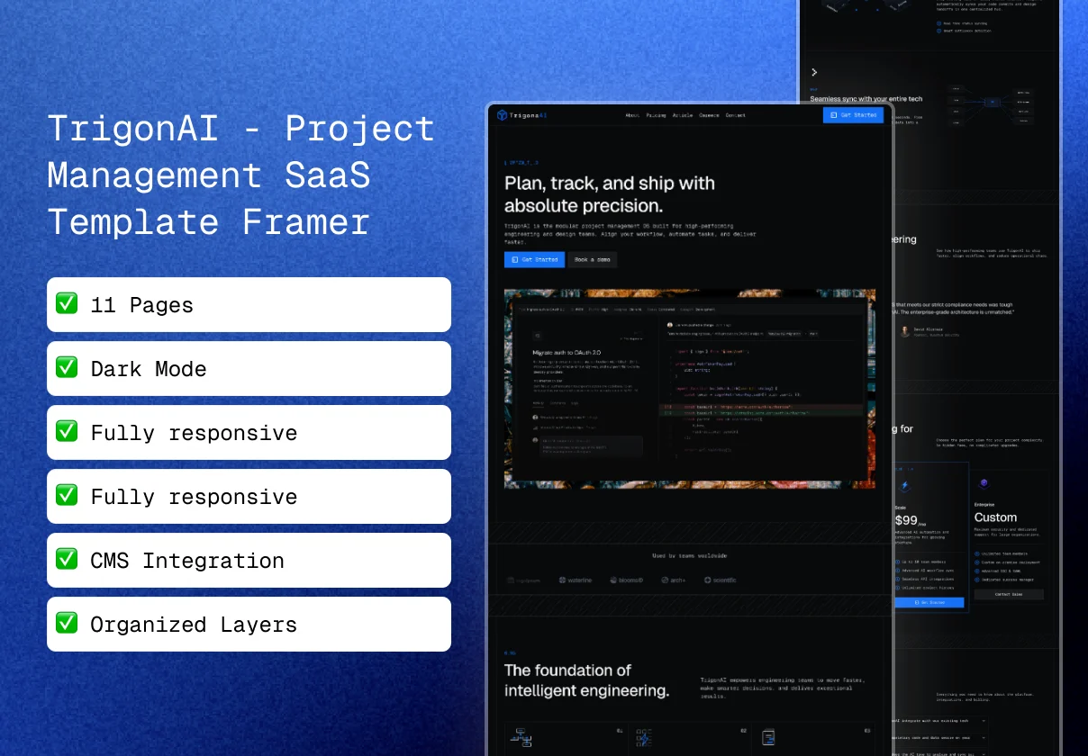 TrigonAI - Project Management SaaS Template Framer