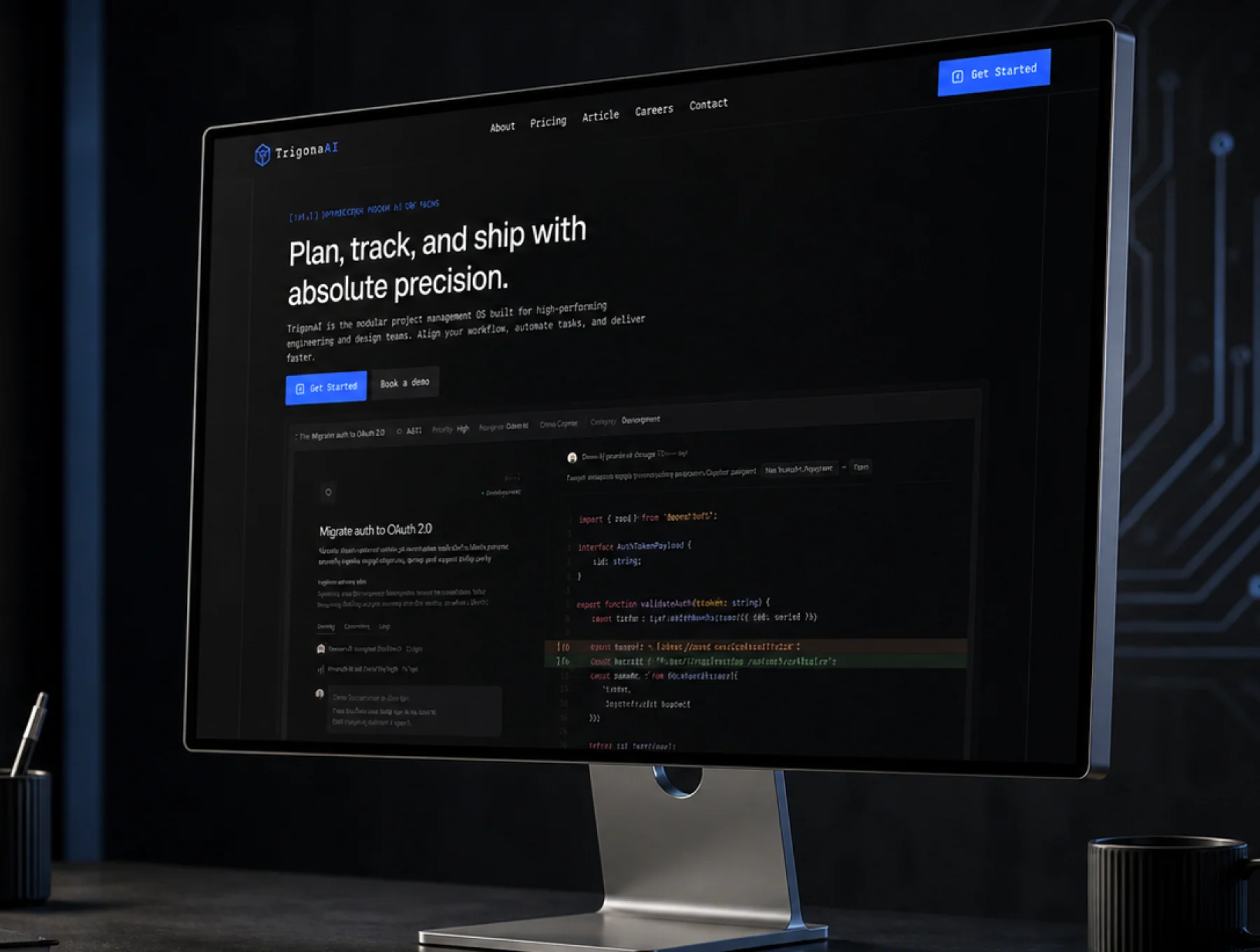 TrigonAI - Project Management SaaS Template Framer