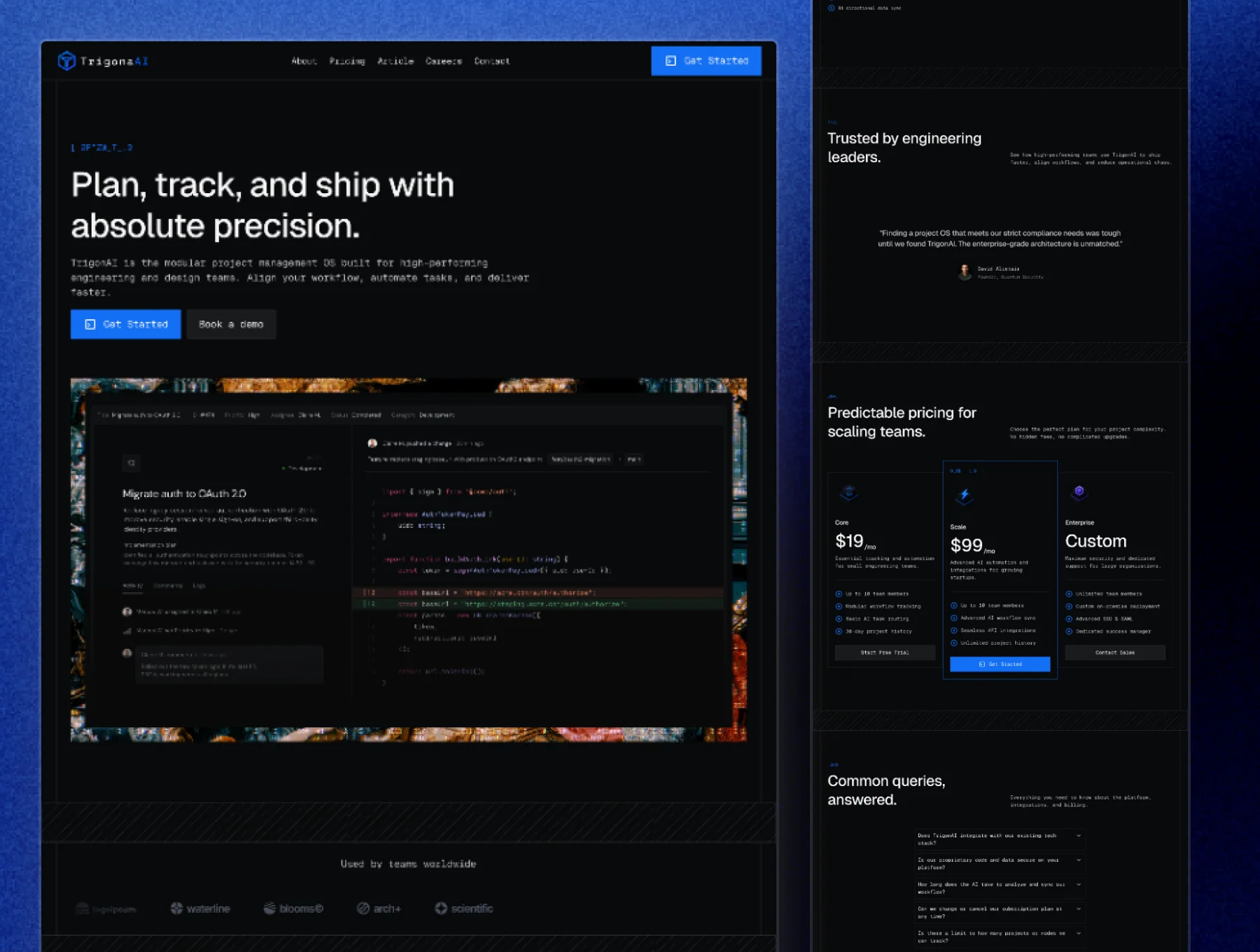 TrigonAI - Project Management SaaS Template Framer 2