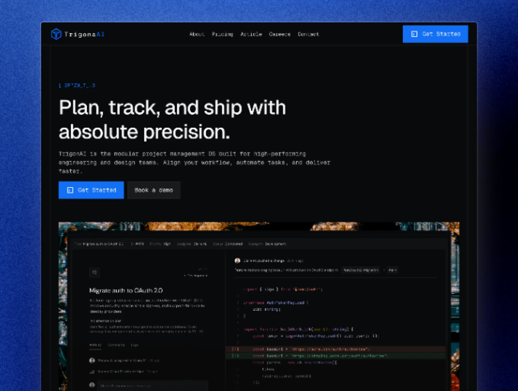 TrigonAI - Project Management SaaS Template Framer 4