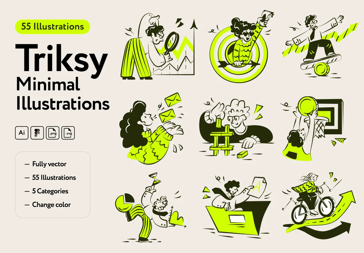 Triksy MinimaI Illustrations