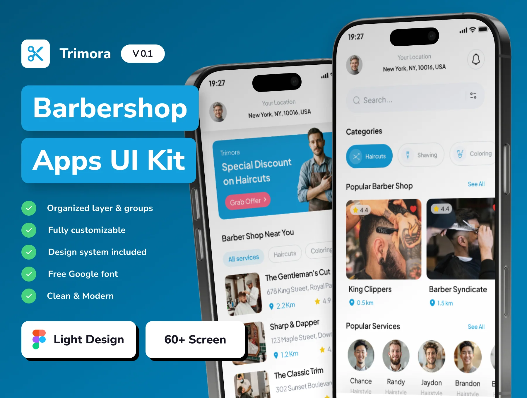 Trimora - Barbershop Mobile App UI Kit