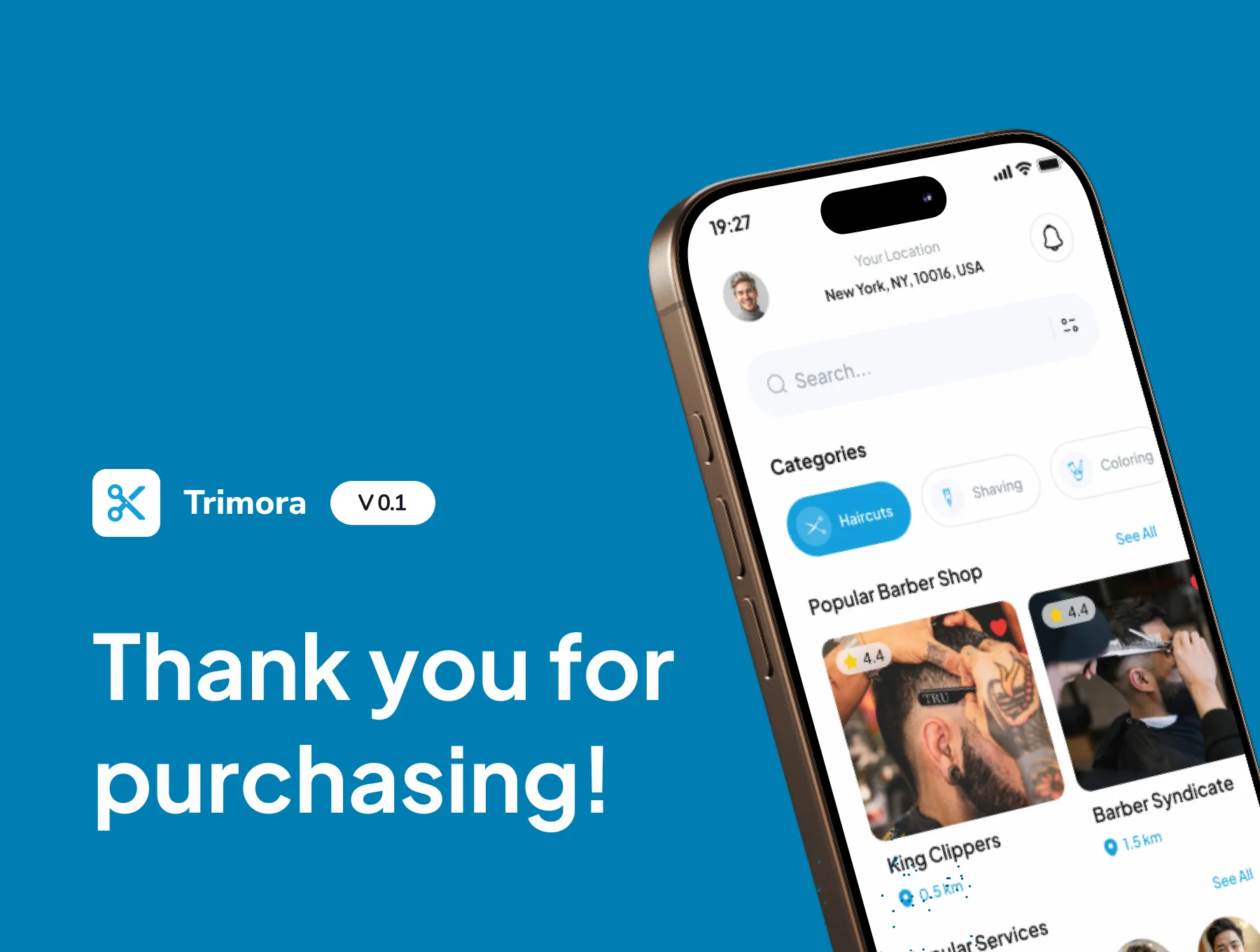 Trimora - Barbershop Mobile App UI Kit 6