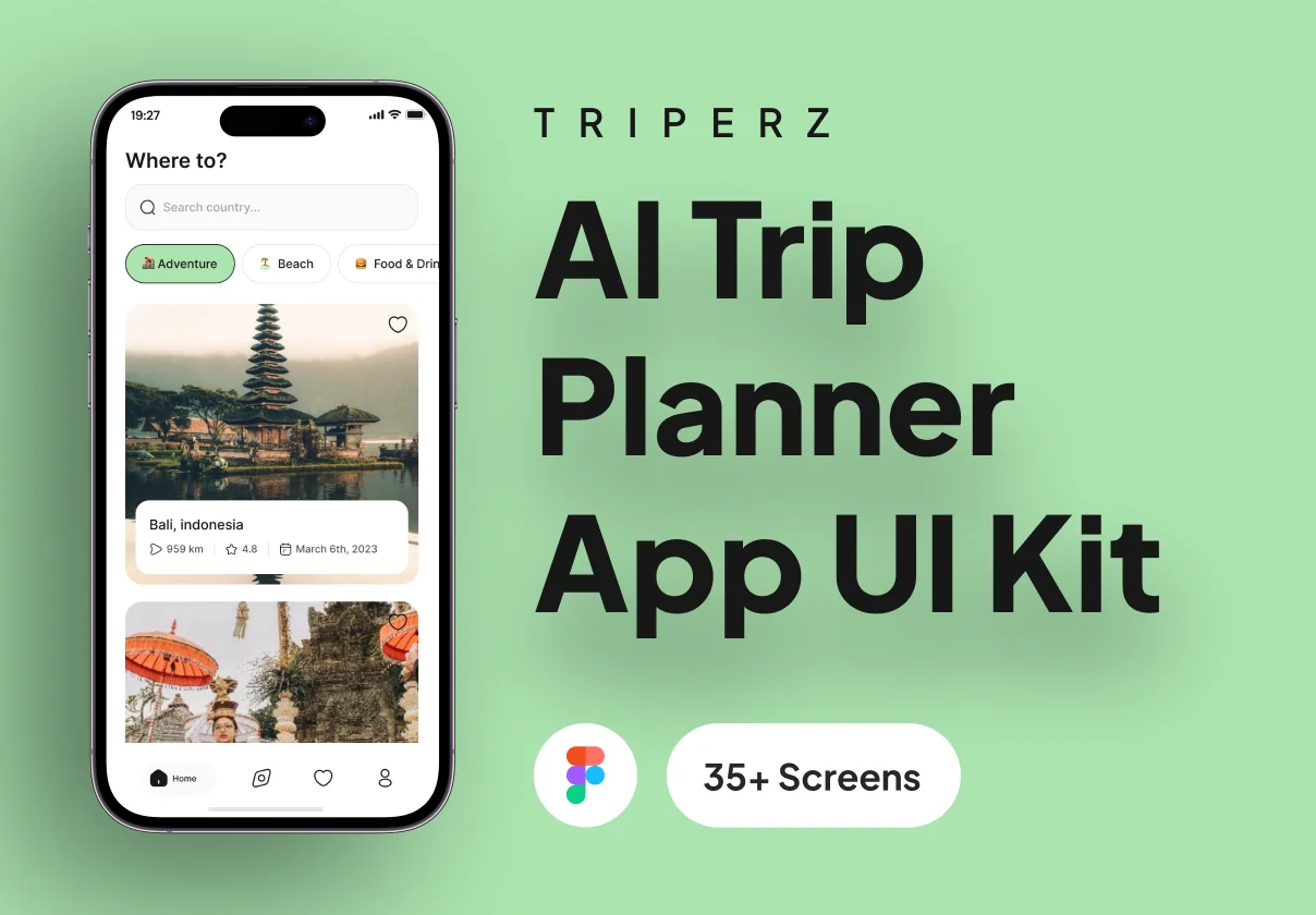 TRIPERZ - AI Trip Planner App UI Kit