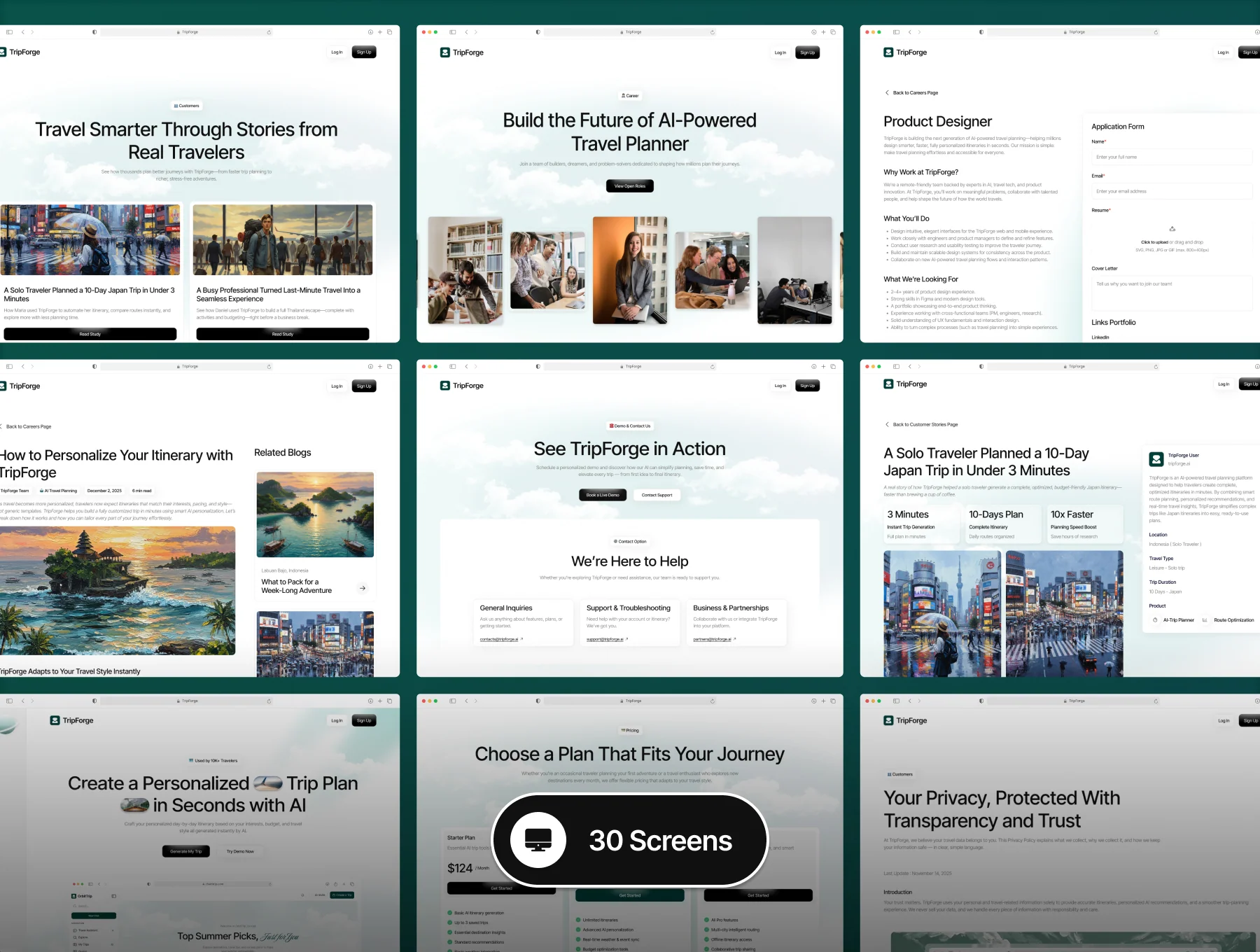 TripForge - AI Trip Planner Website UI Kit 3