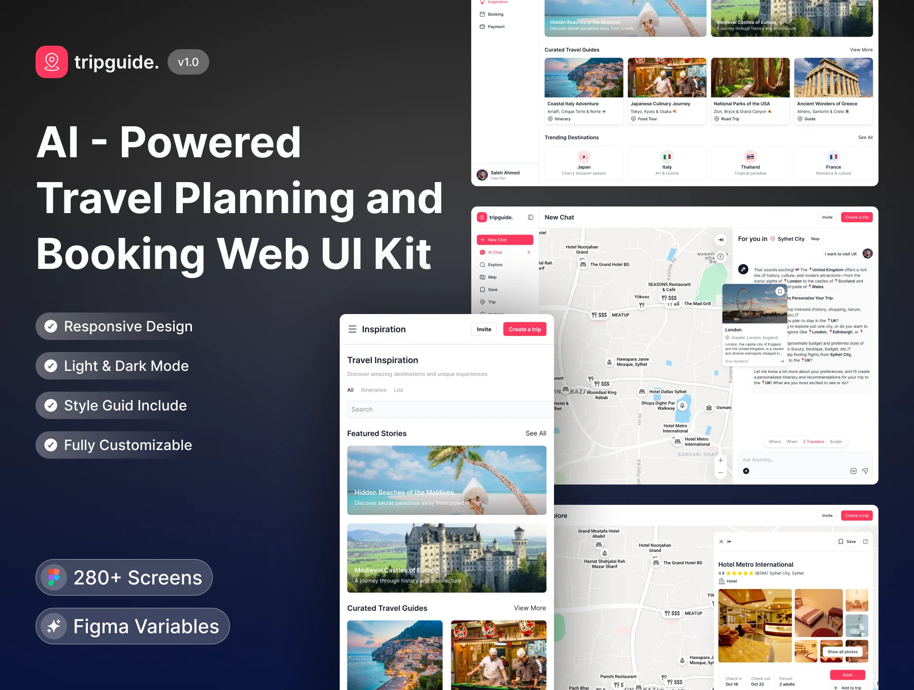 Tripguide – AI Travel Planning and Booking UI Kit