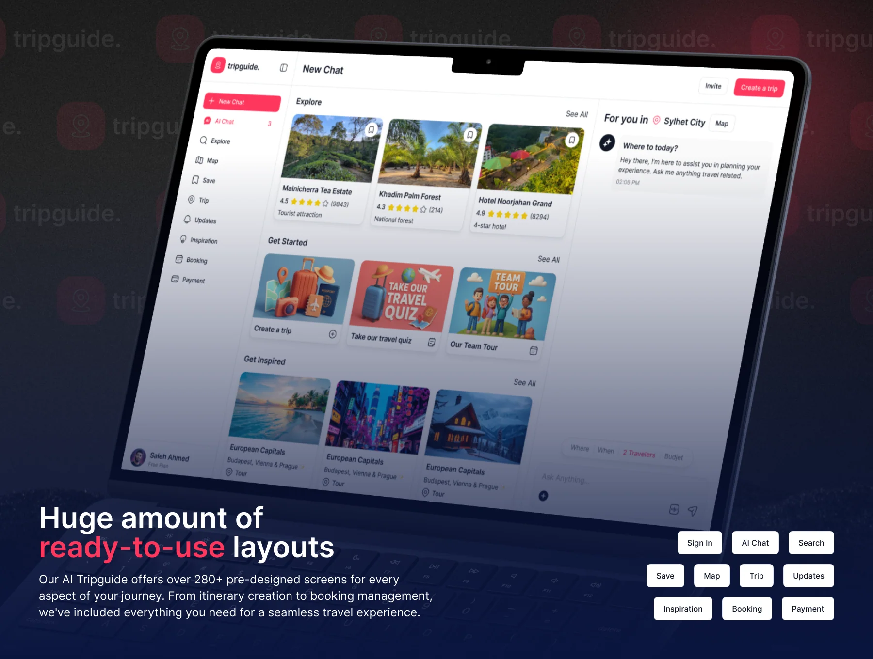 Tripguide – AI Travel Planning and Booking UI Kit 2