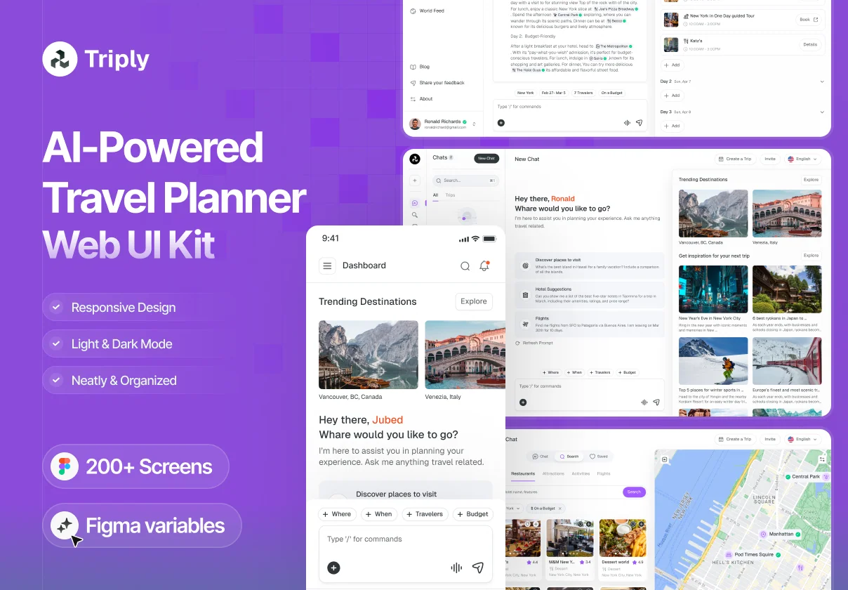 Triply - AI Travel Planner UI Kit