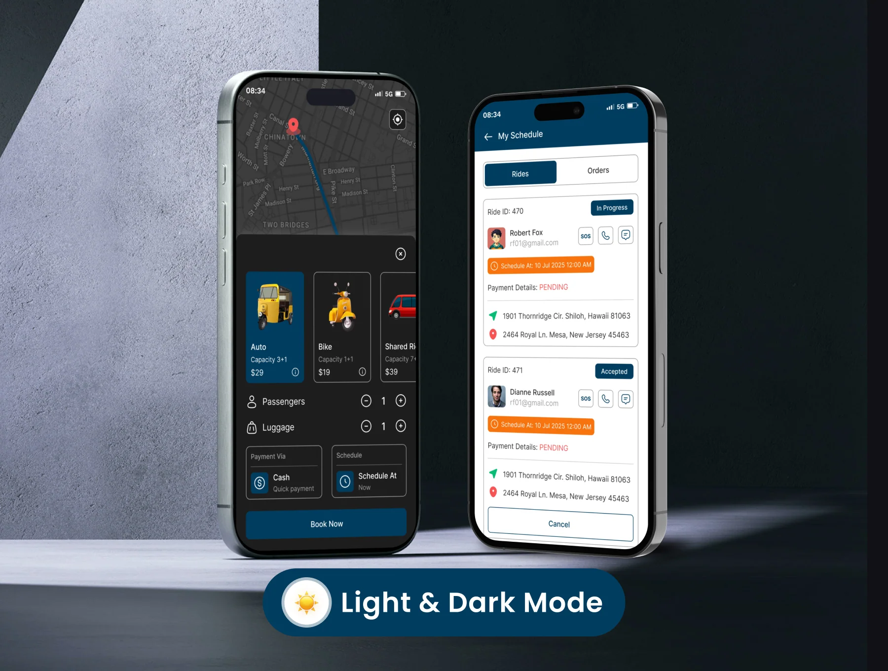 TripNDrop – Taxi & Delivery App UI Kit 9