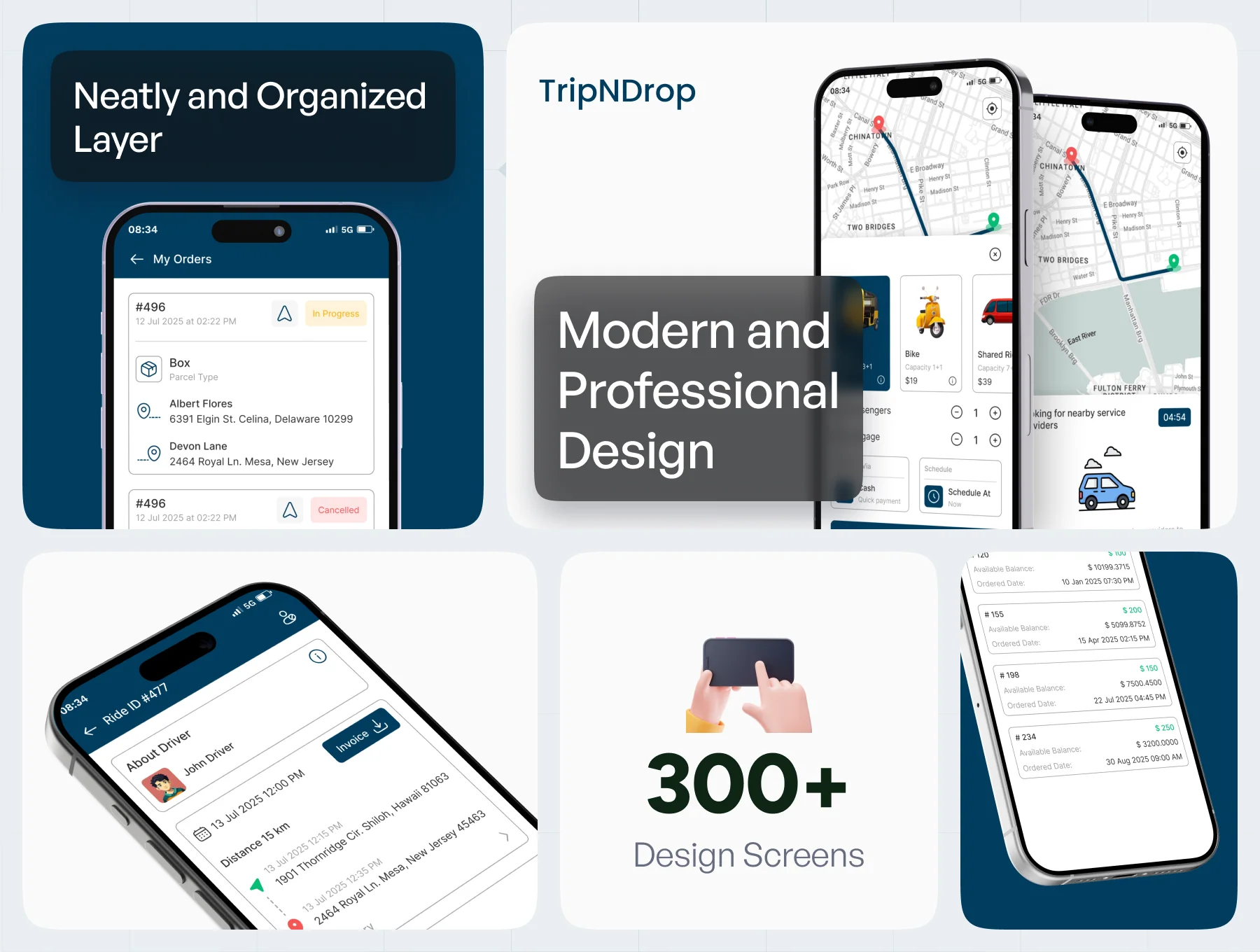 TripNDrop – Taxi & Delivery App UI Kit 2