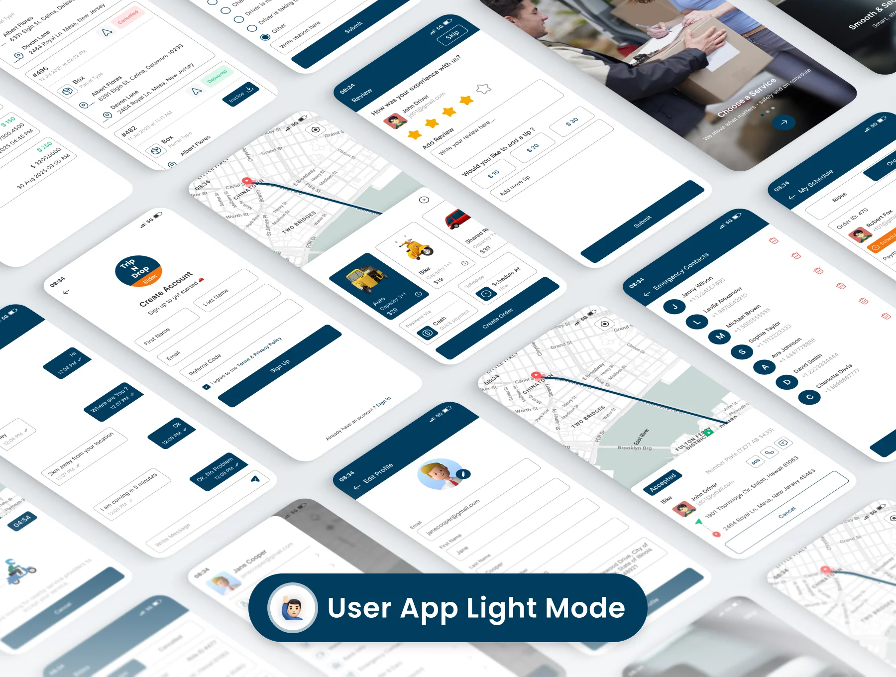 TripNDrop – Taxi & Delivery App UI Kit 5