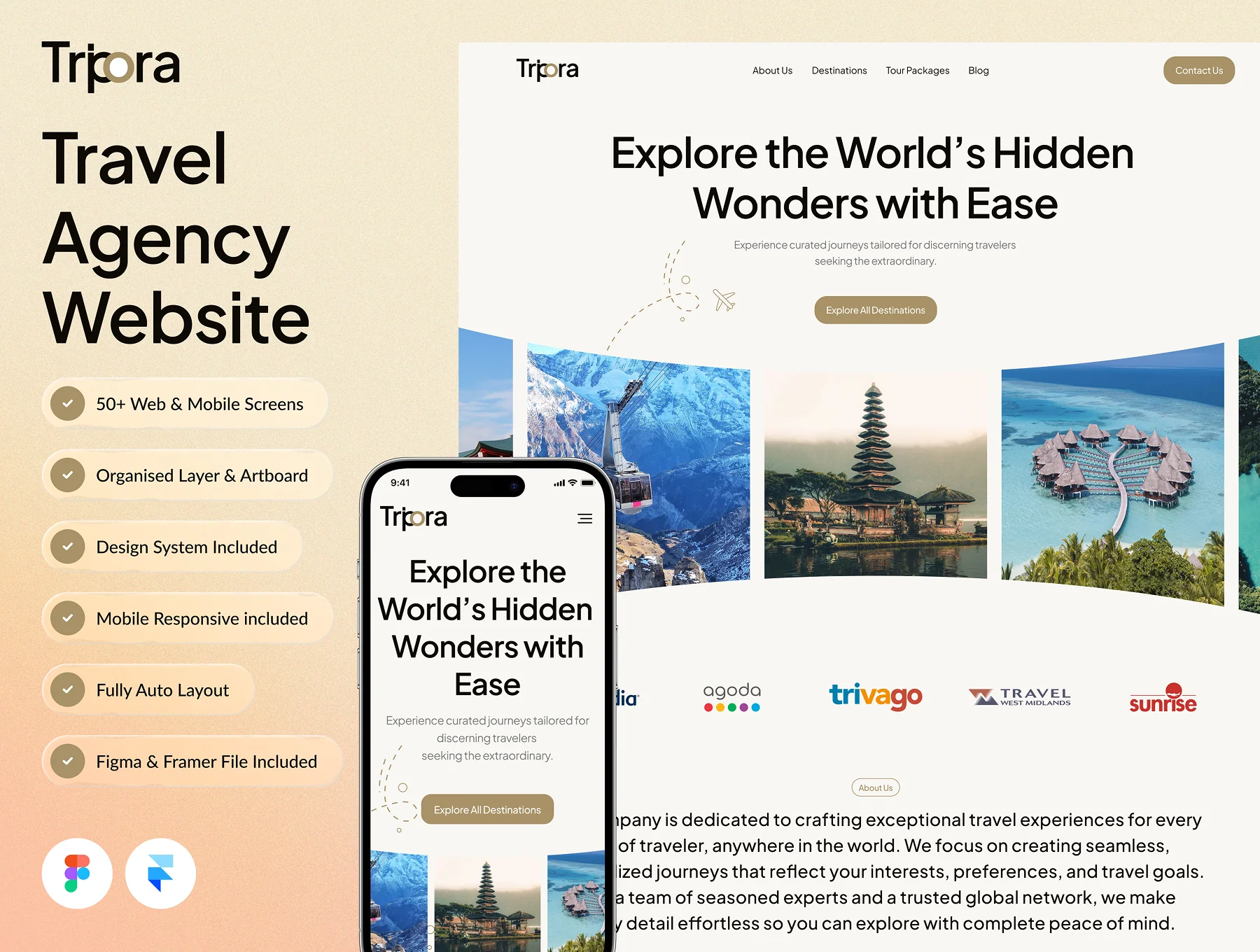 Tripora - Travel Agency Website Framer Template