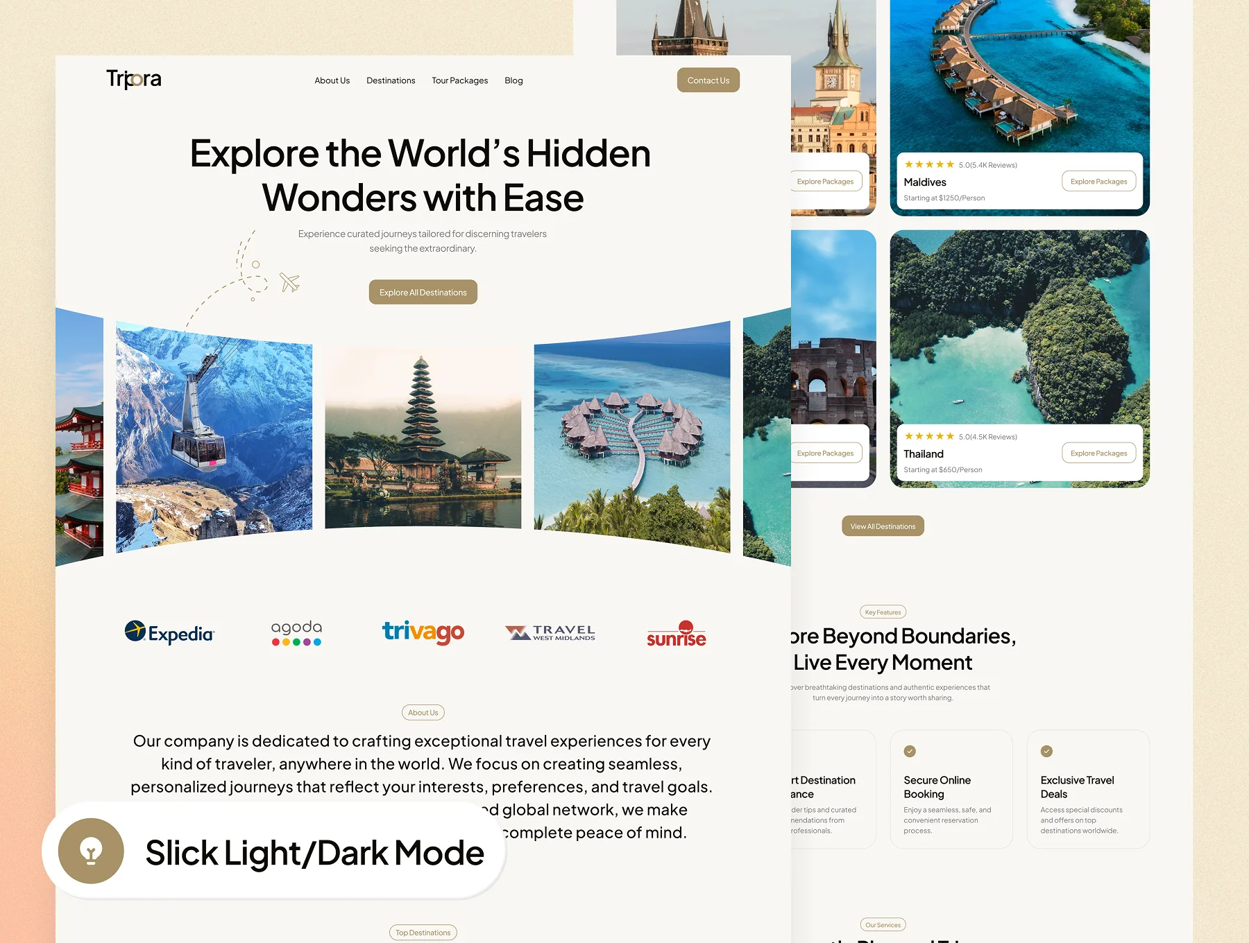 Tripora - Travel Agency Website Framer Template 4