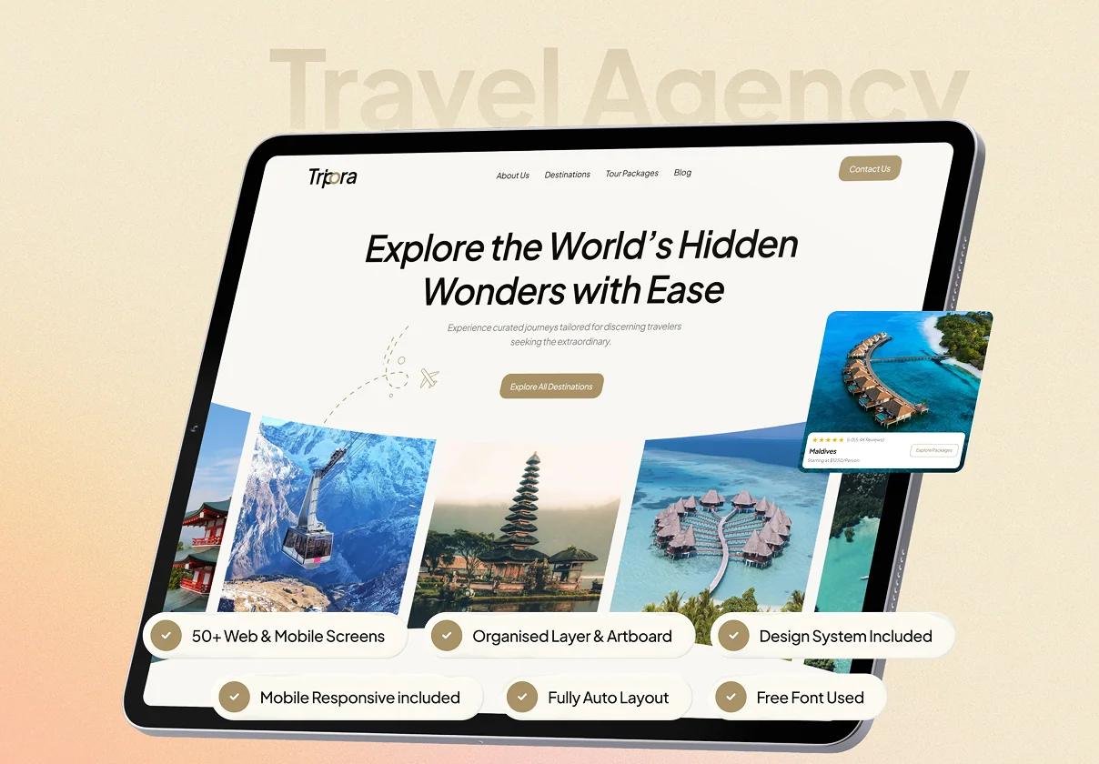 Tripora - Travel Agency Website UI Kit