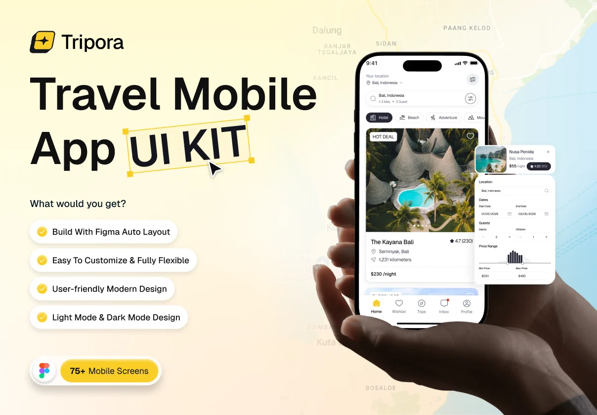 Tripora - Travel Mobile App UI KIT