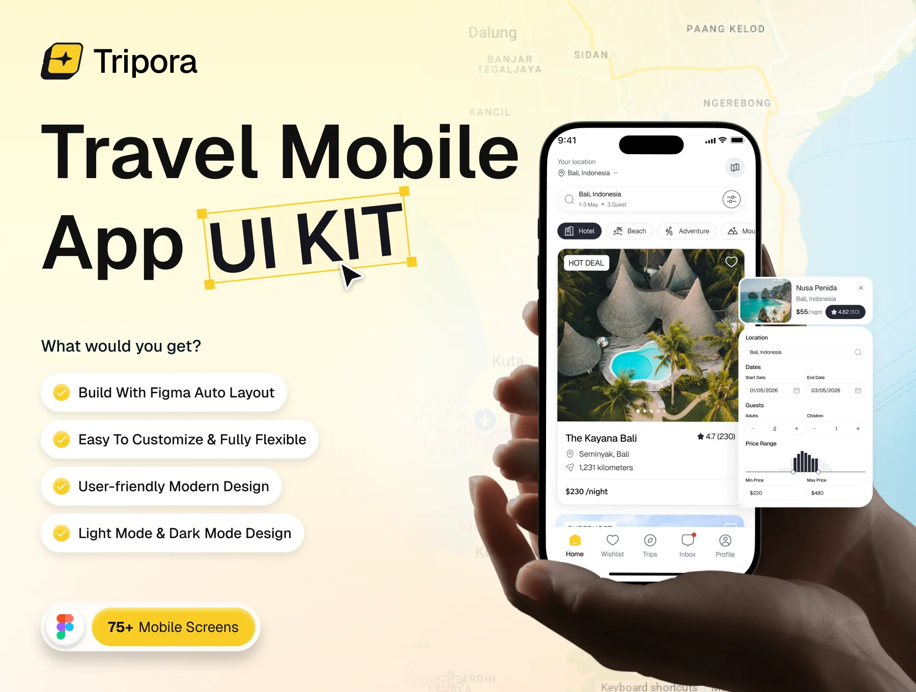 Tripora - Travel Mobile App UI KIT