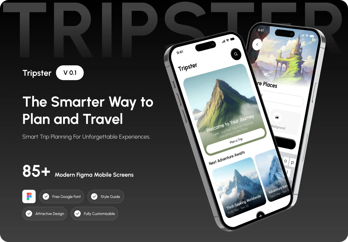 Tripster | Travel Planner & Trip Organizer UI Kit