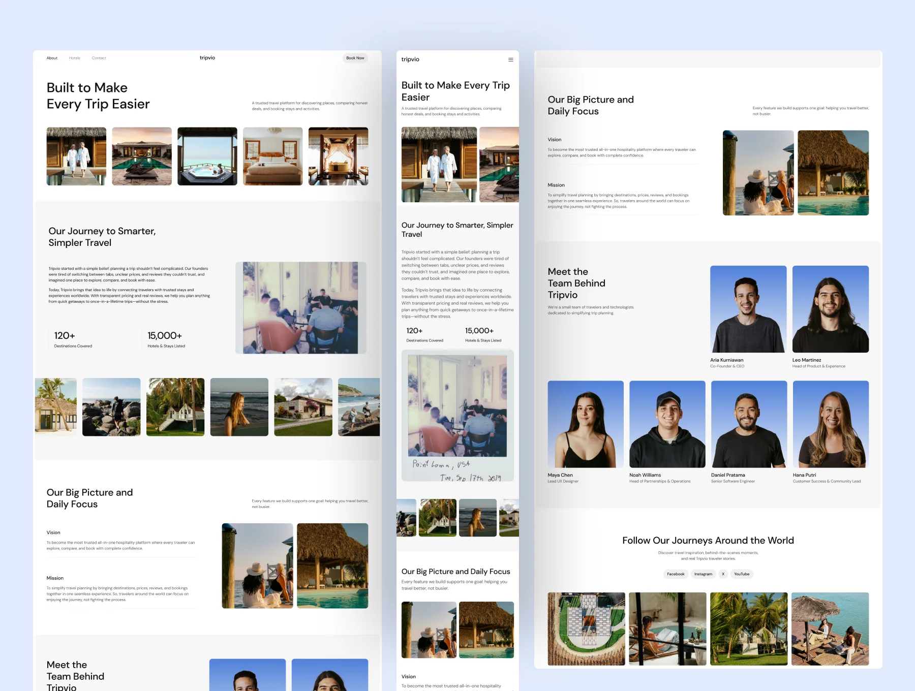 Tripvio - Hospitality Website UI Figma Template 2