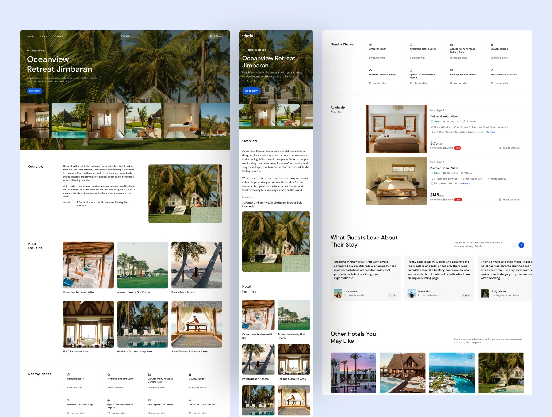 Tripvio - Hospitality Website UI Figma Template 4