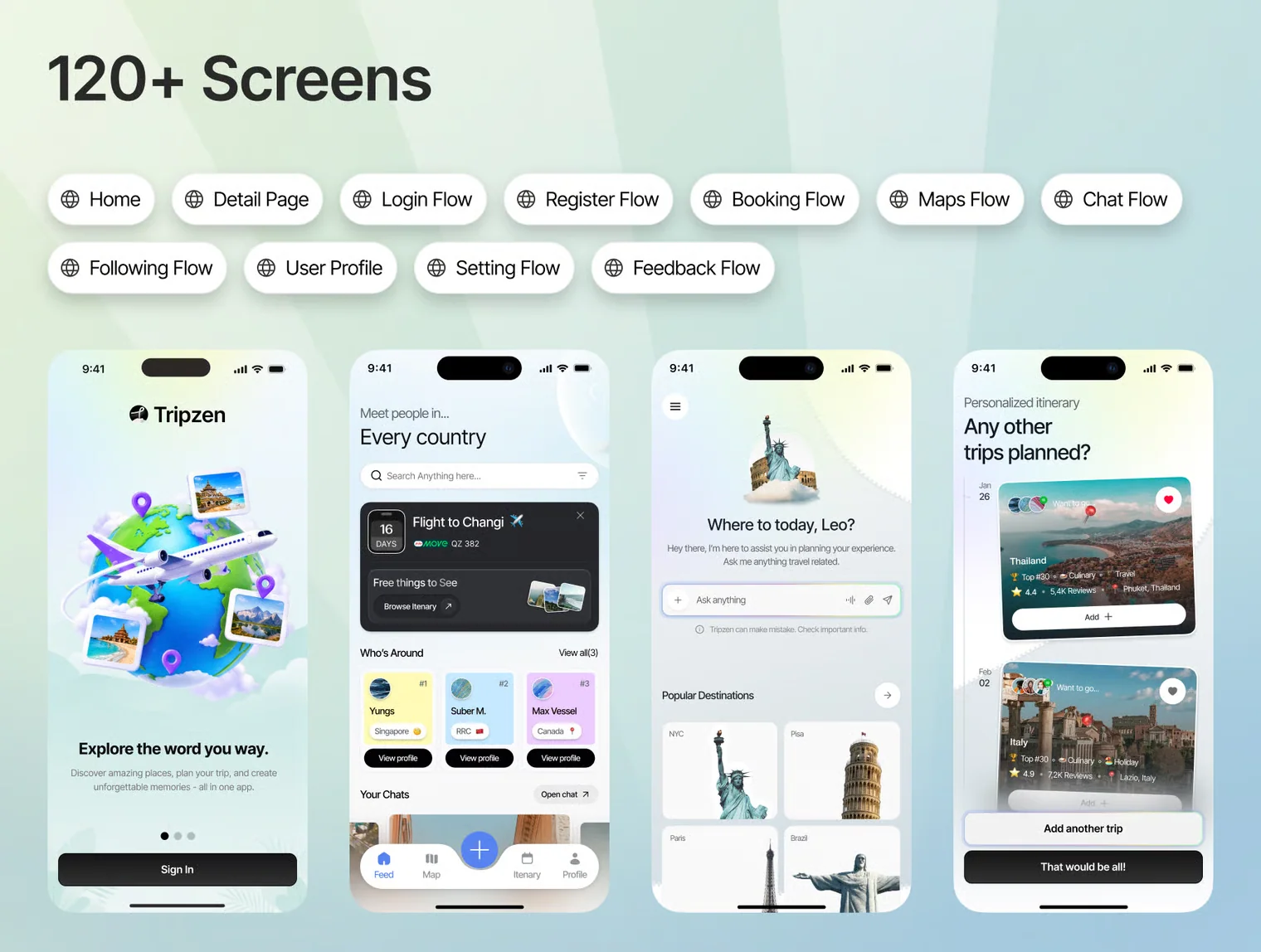 Tripzen - AI Travel Mobile App UI Kit 4