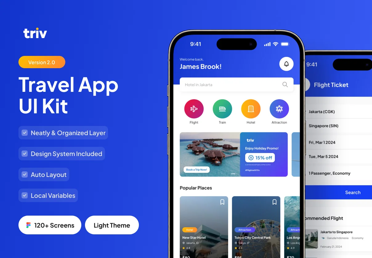 Triv - Travel App UI Kit
