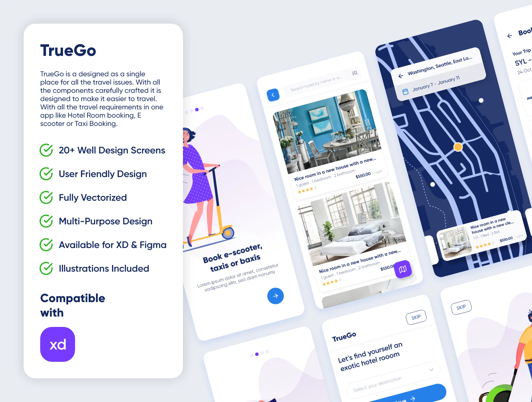 TrueGo Travel App UI Kit