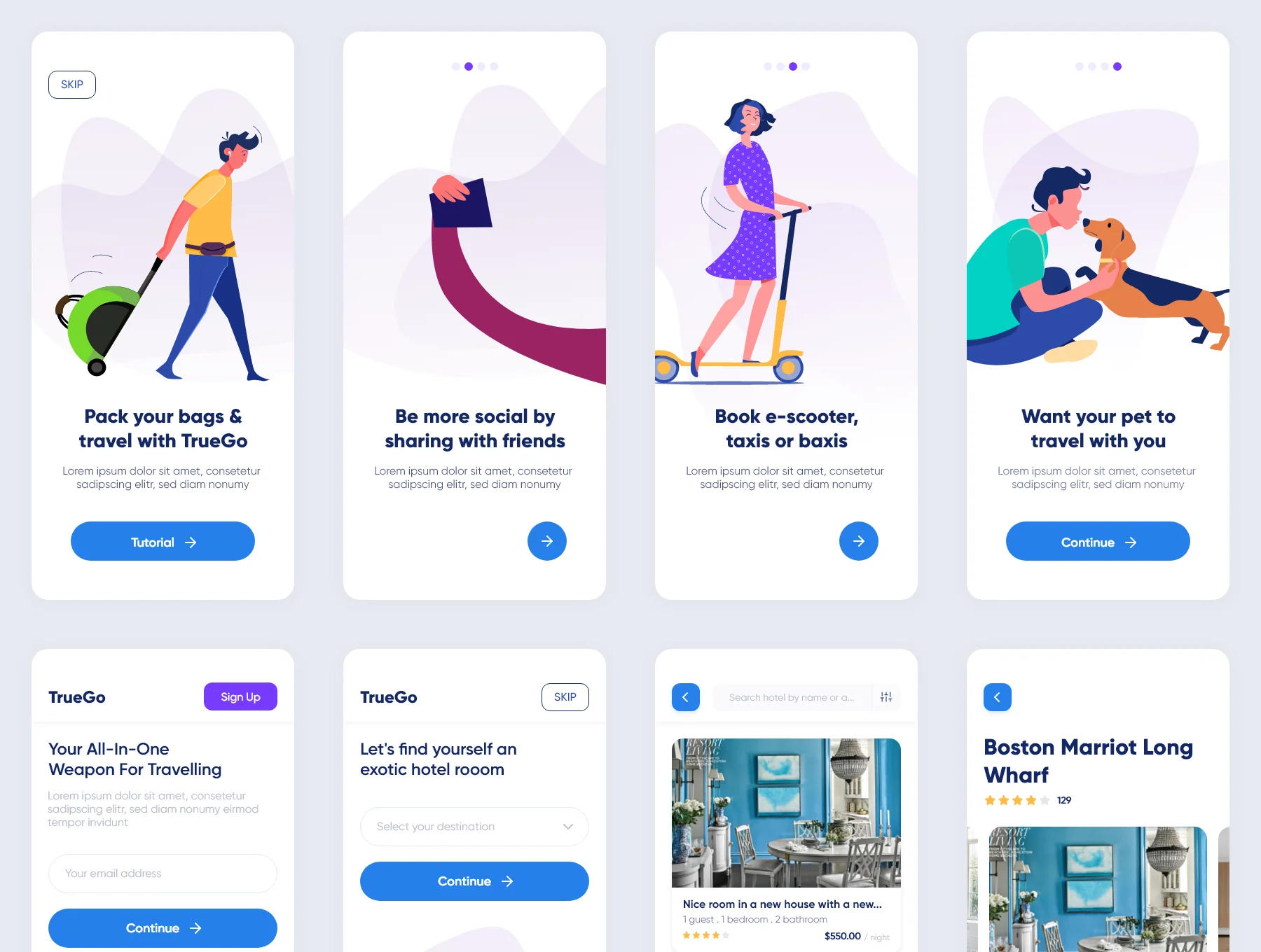 TrueGo Travel App UI Kit 3