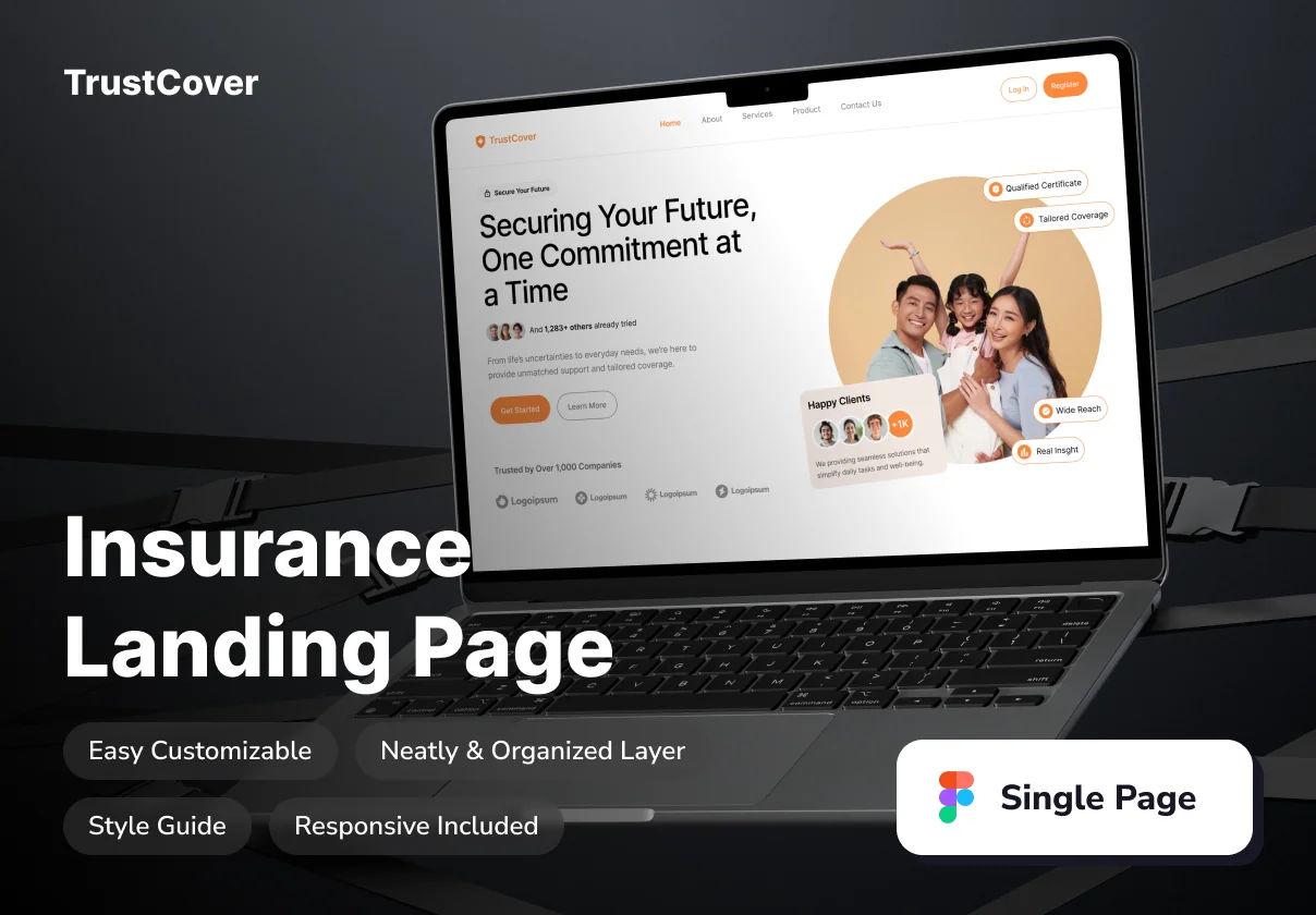 TrustCover - Insurance Landing Page Web Template
