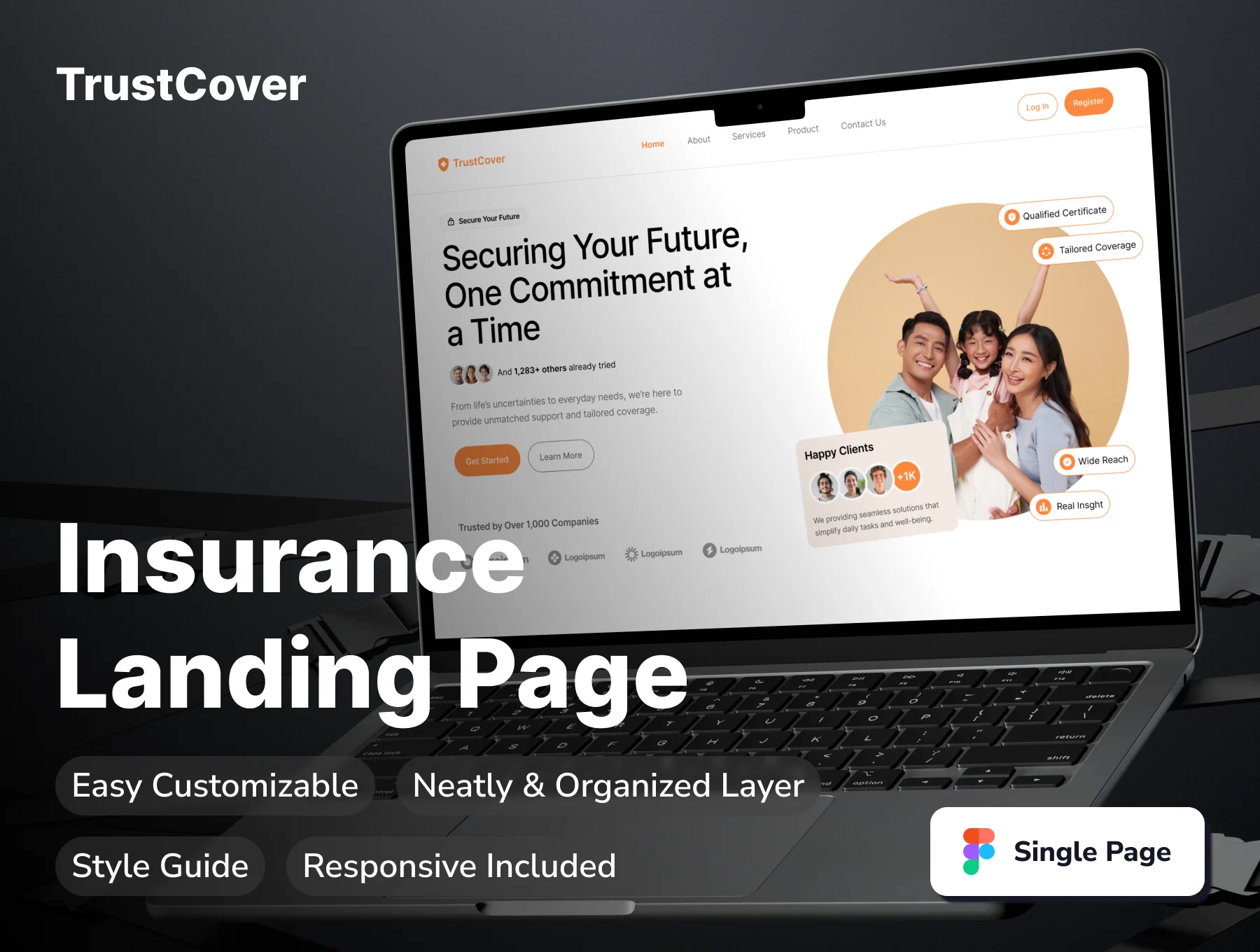 TrustCover - Insurance Landing Page Web Template