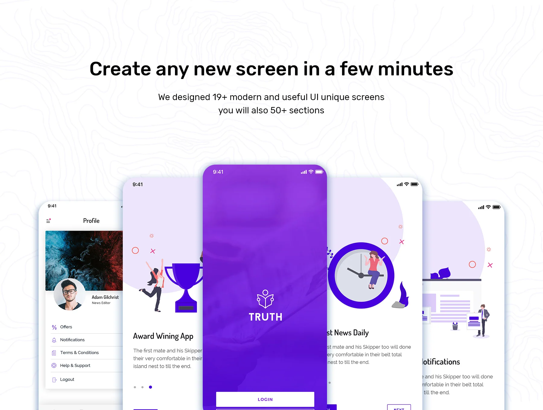 Truth: News Mobile App UI Kit 2