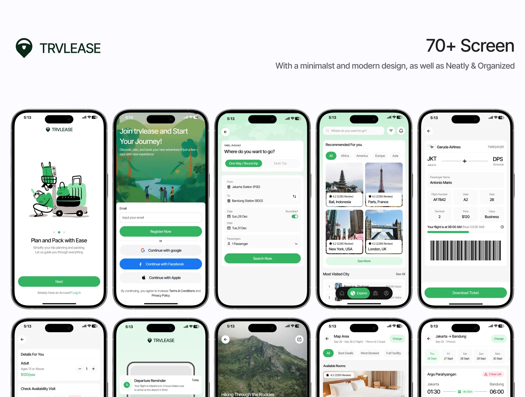 TRVLEASE - Travel Mobile App UI Kit 6