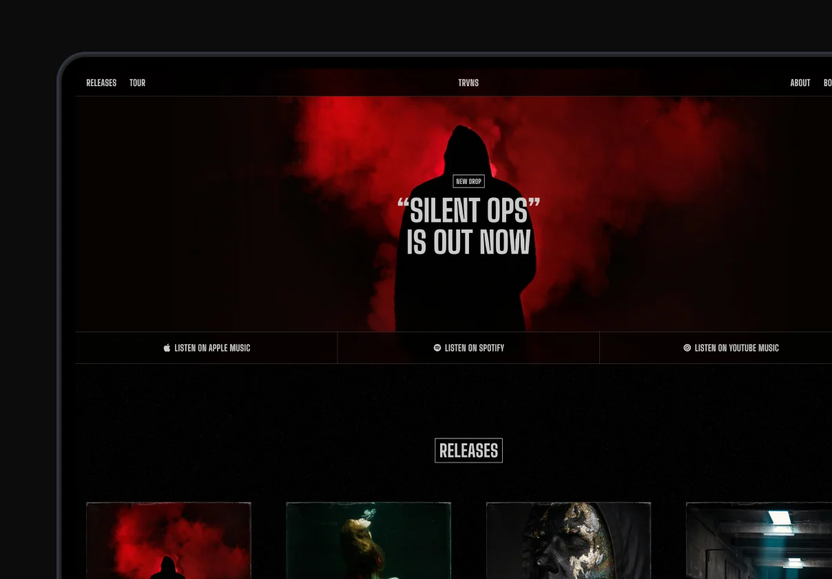 TRVNS – Musician Website