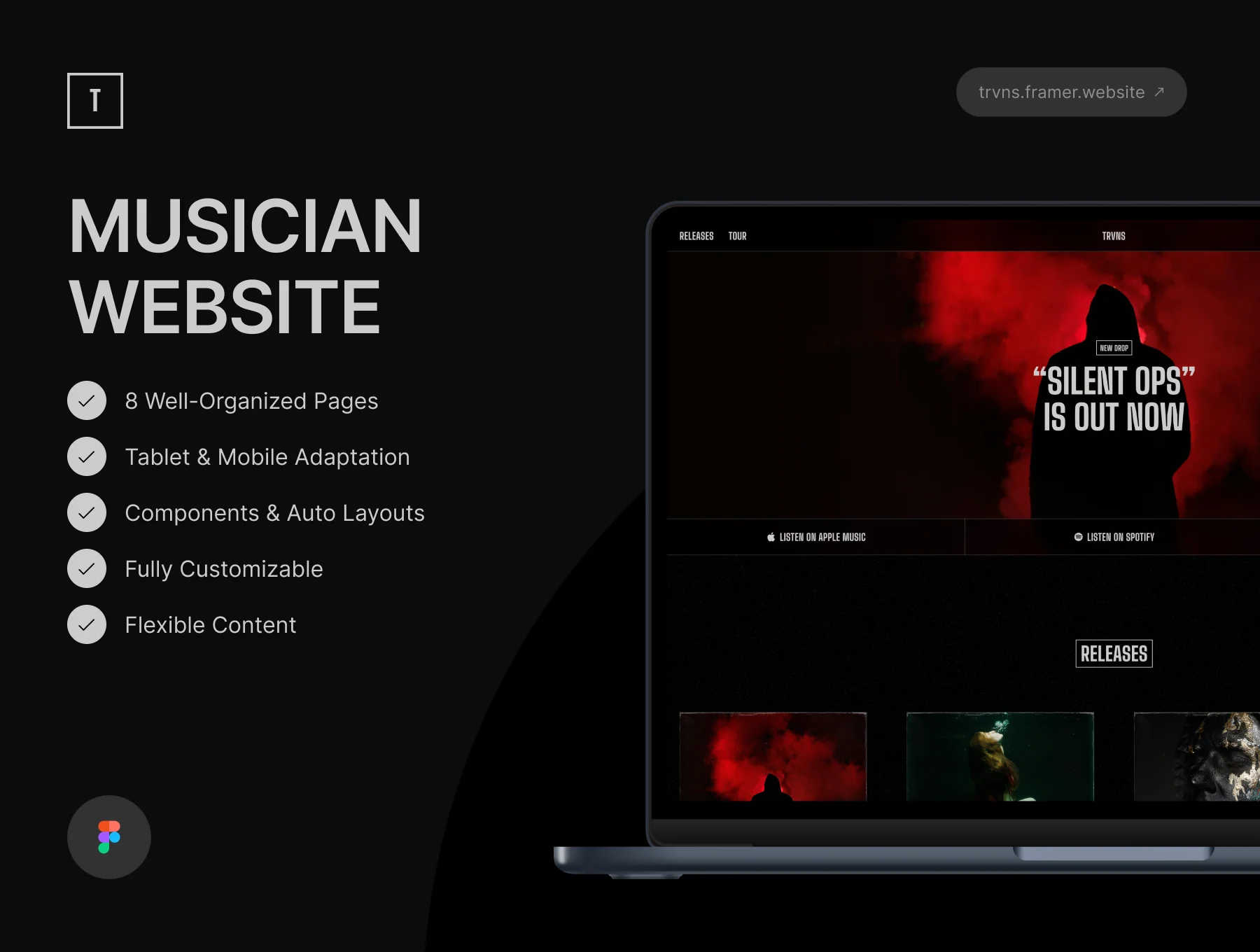 TRVNS – Musician Website