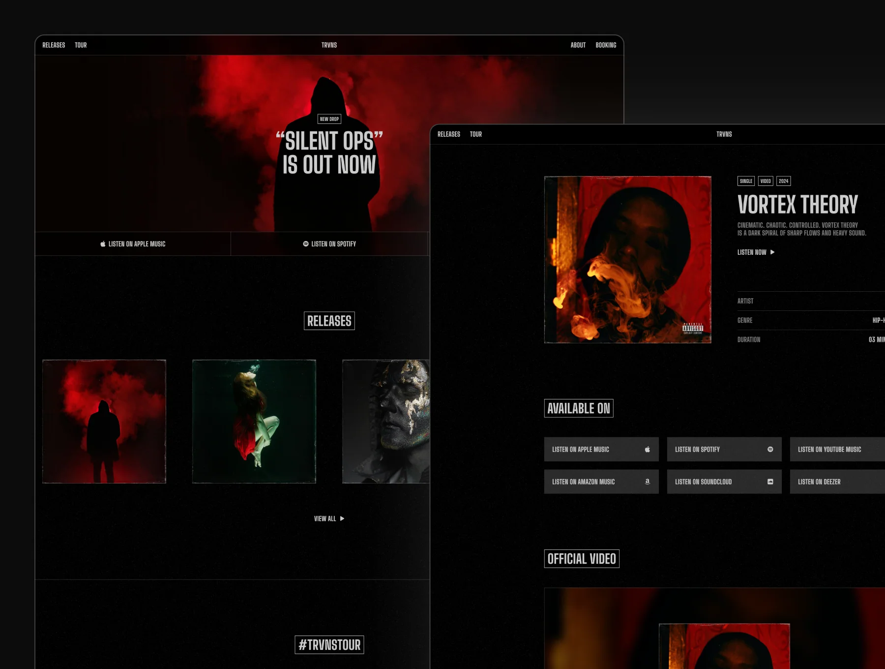 TRVNS – Musician Website 2