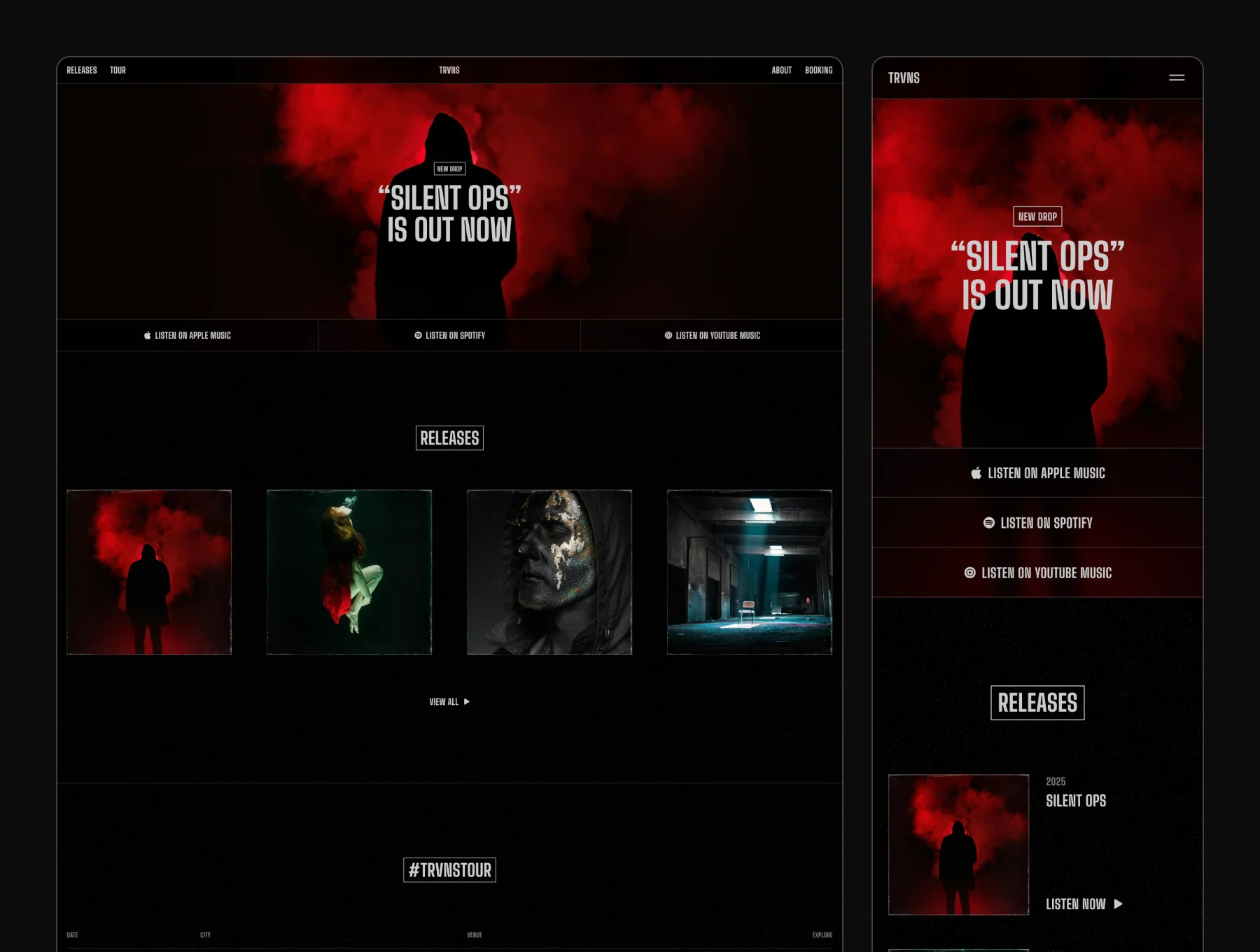 TRVNS – Musician Website 3