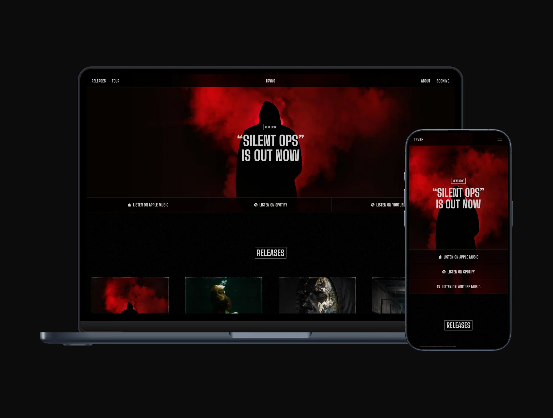 TRVNS – Musician Website 6