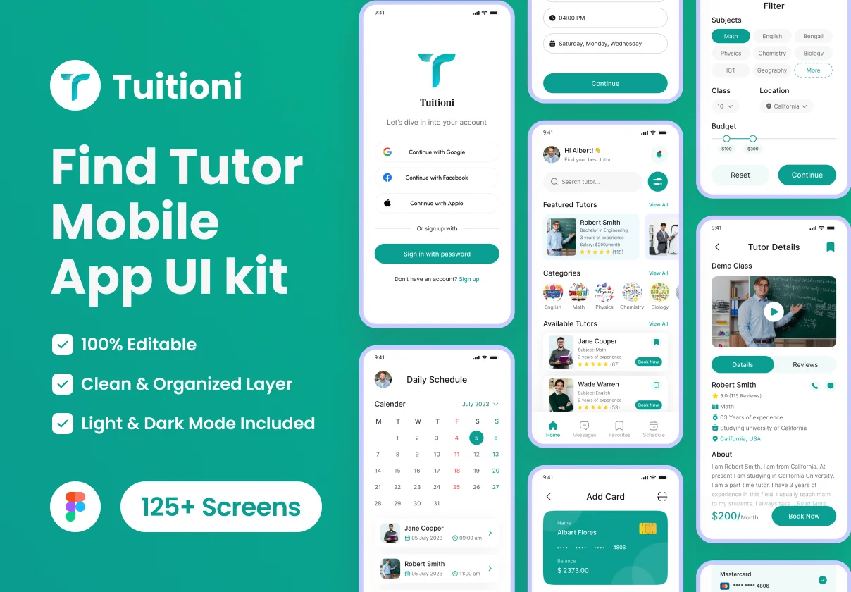 Tuitioni - Find Tutor App UI Kit