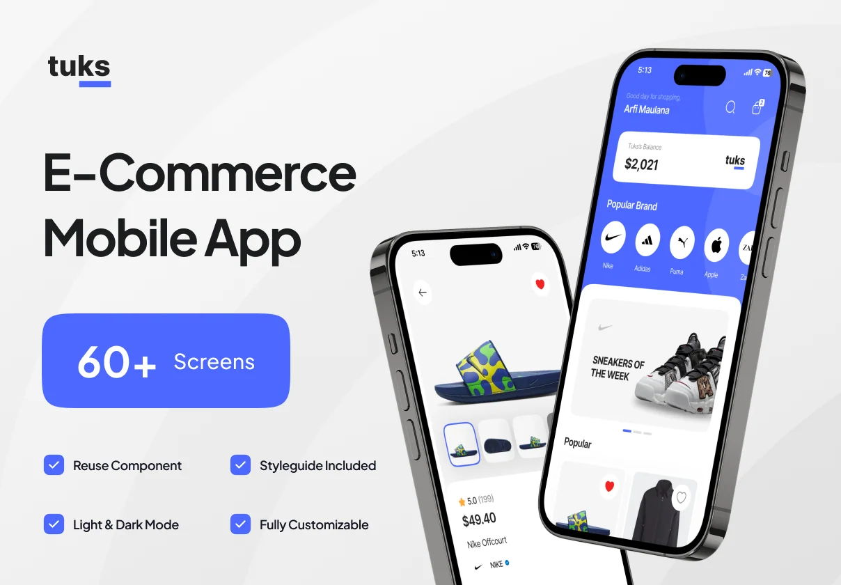 Tuks - E-Commerce Mobile App UI Kit