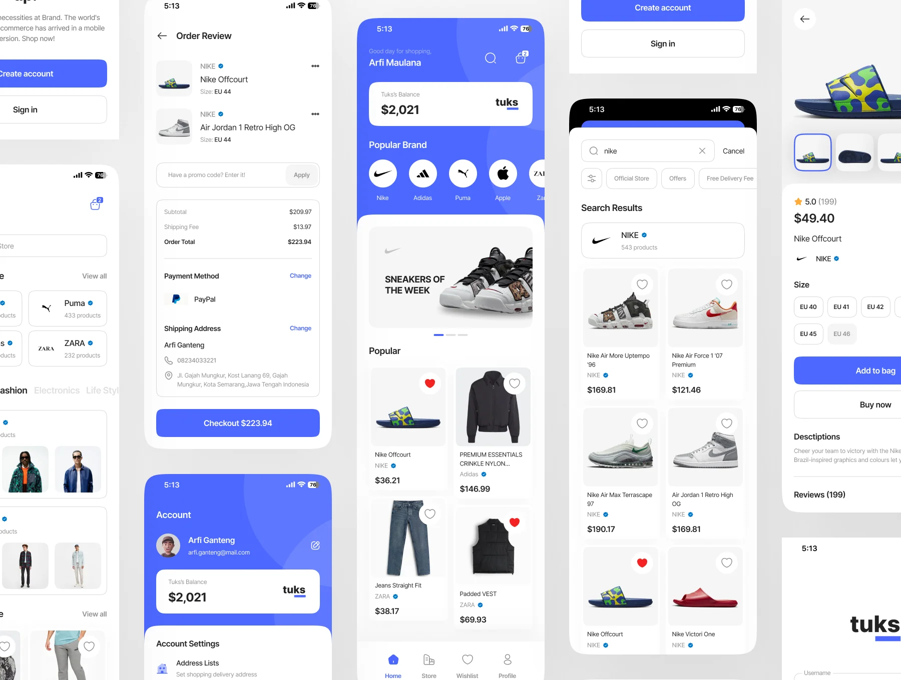 Tuks - E-Commerce Mobile App UI Kit 5