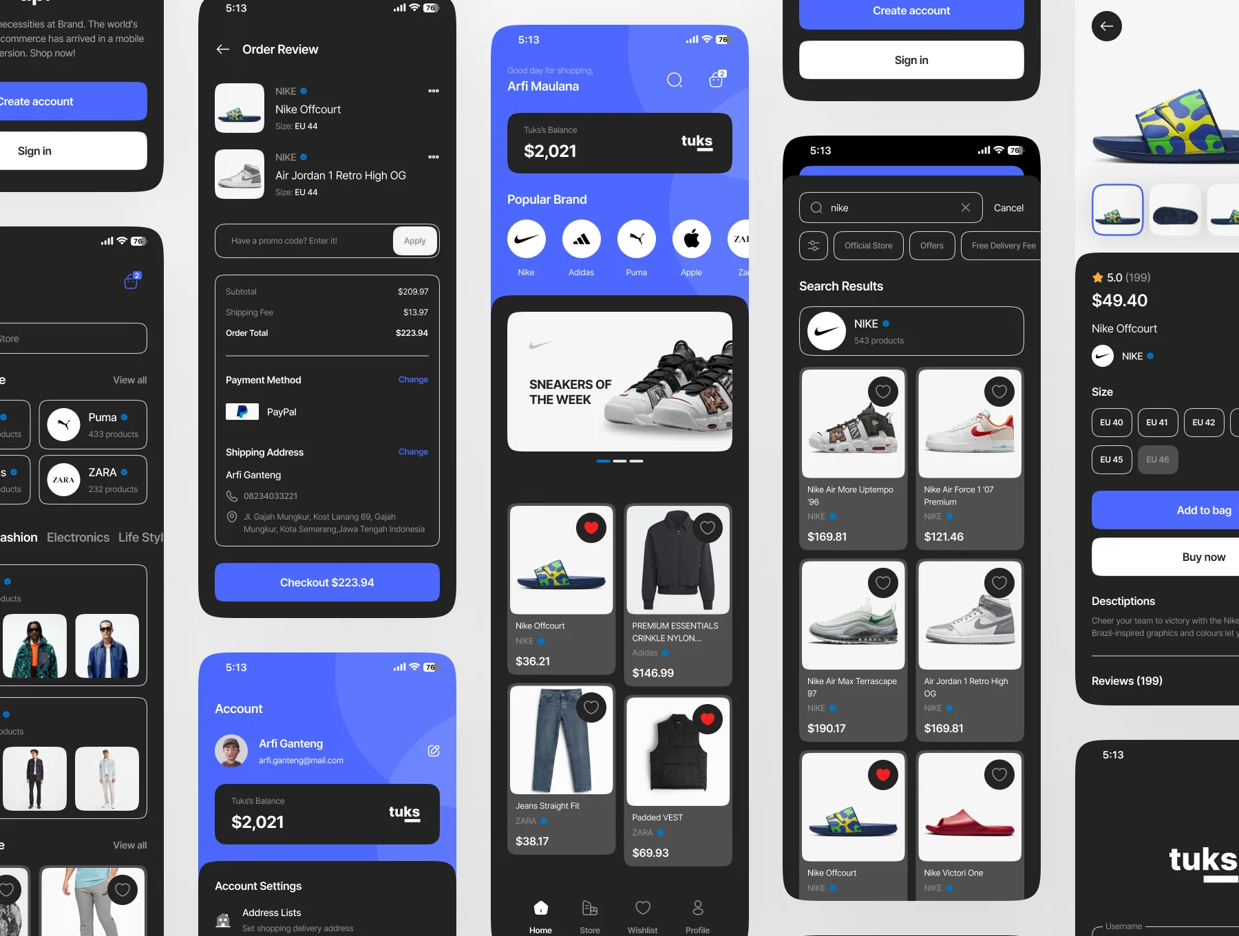 Tuks - E-Commerce Mobile App UI Kit 6