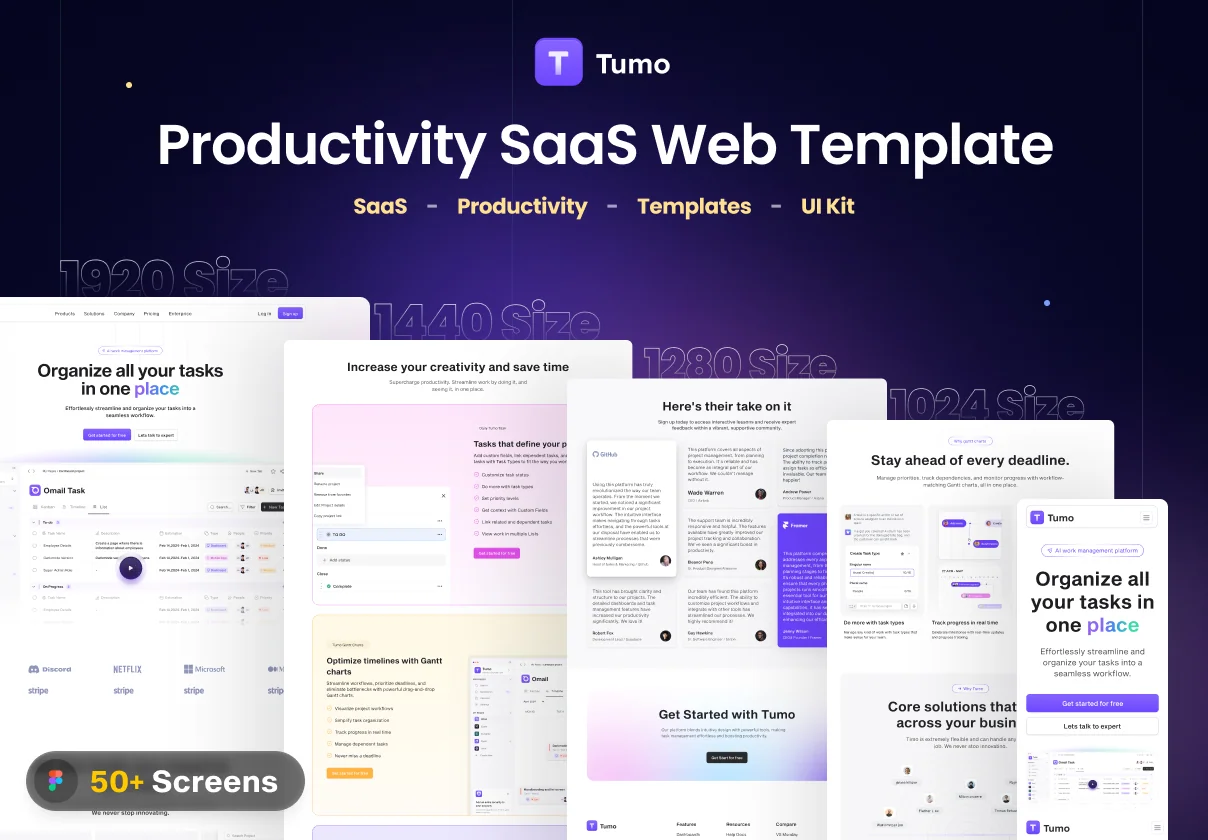 Tumo - Productivity SaaS Web Template UI Kit